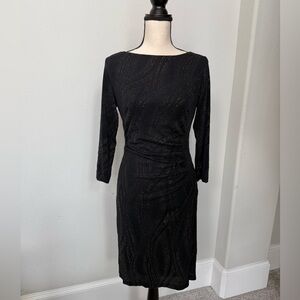 Anne Klein Sparkly Long Sleeve Black Dress